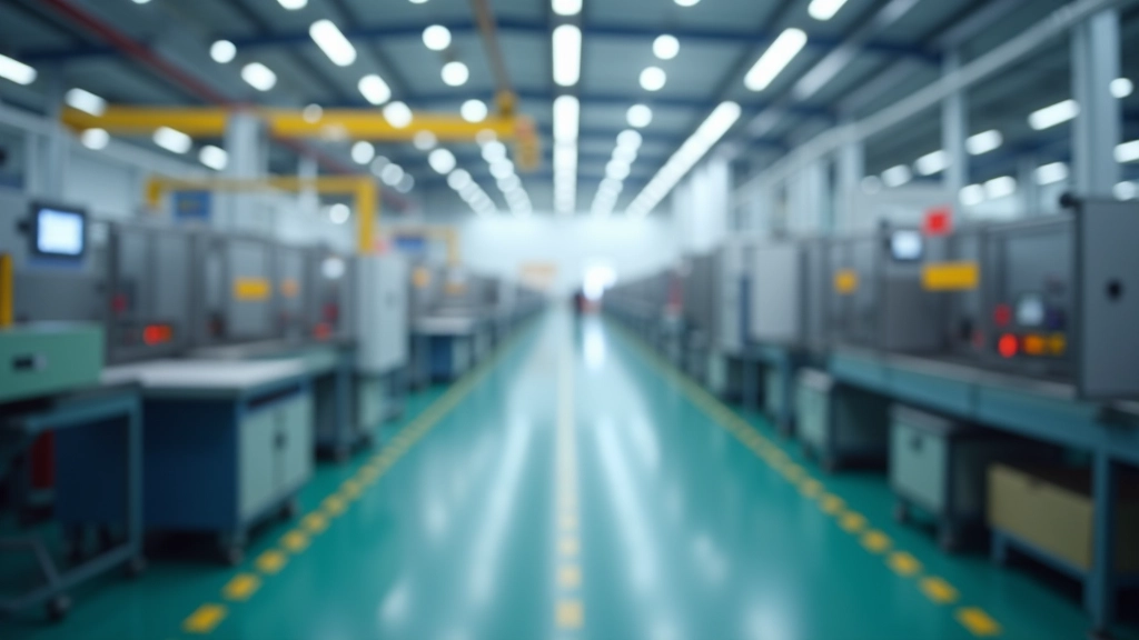 Industriegelände mit modernen Fabrikgebäuden, Produktionsanlagen und Lieferketten-Logistik